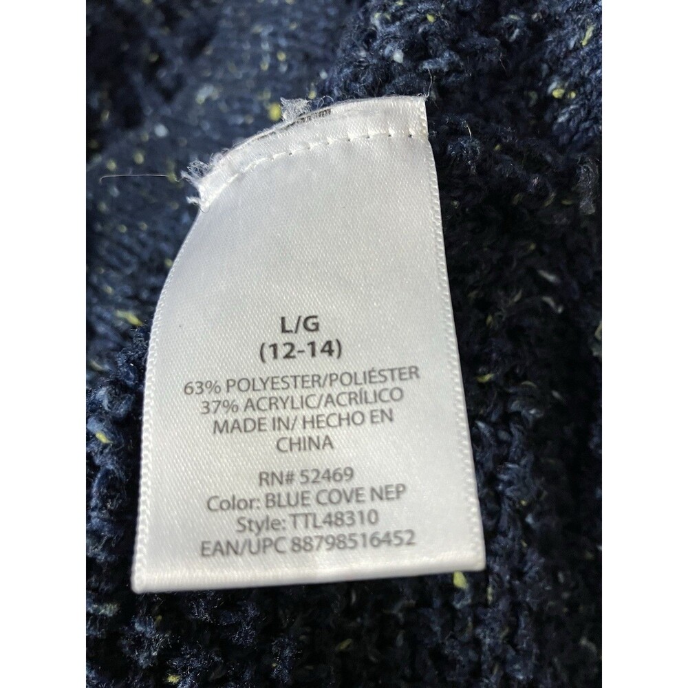 Time and Tru Womens Blue Speckled Knit Sweater Large - Picture 3 of 7